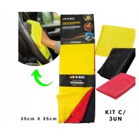 Kit 3 Pano de Microf.Flanela 35x35cm Wurth